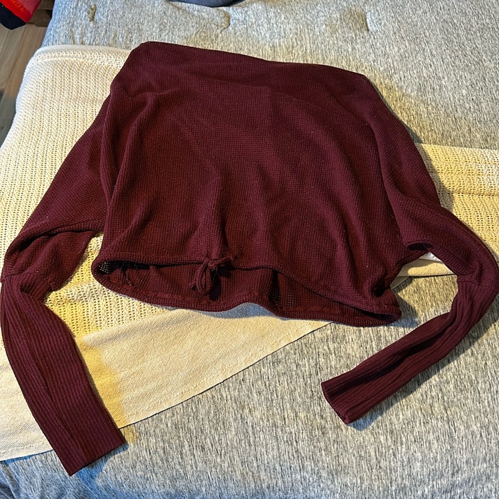 Urban Outfitters Red Semi off the shoulder sweater